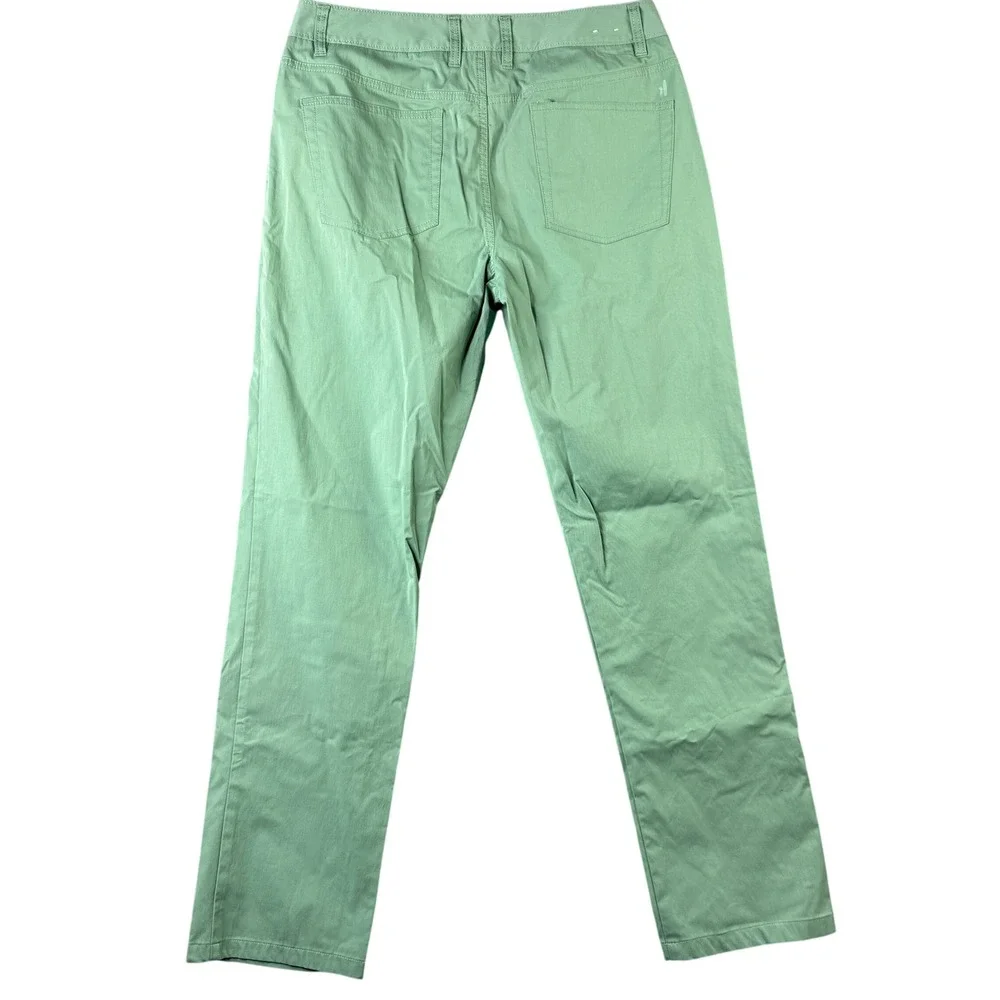 johnnie o Mens PREP-FORMANCE Kiwi Green Chino Pants 33x34 JMPA1200 Golf Stretch - Picture 2 of 10
